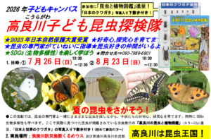 「高良川子ども昆虫探検隊」7,8月